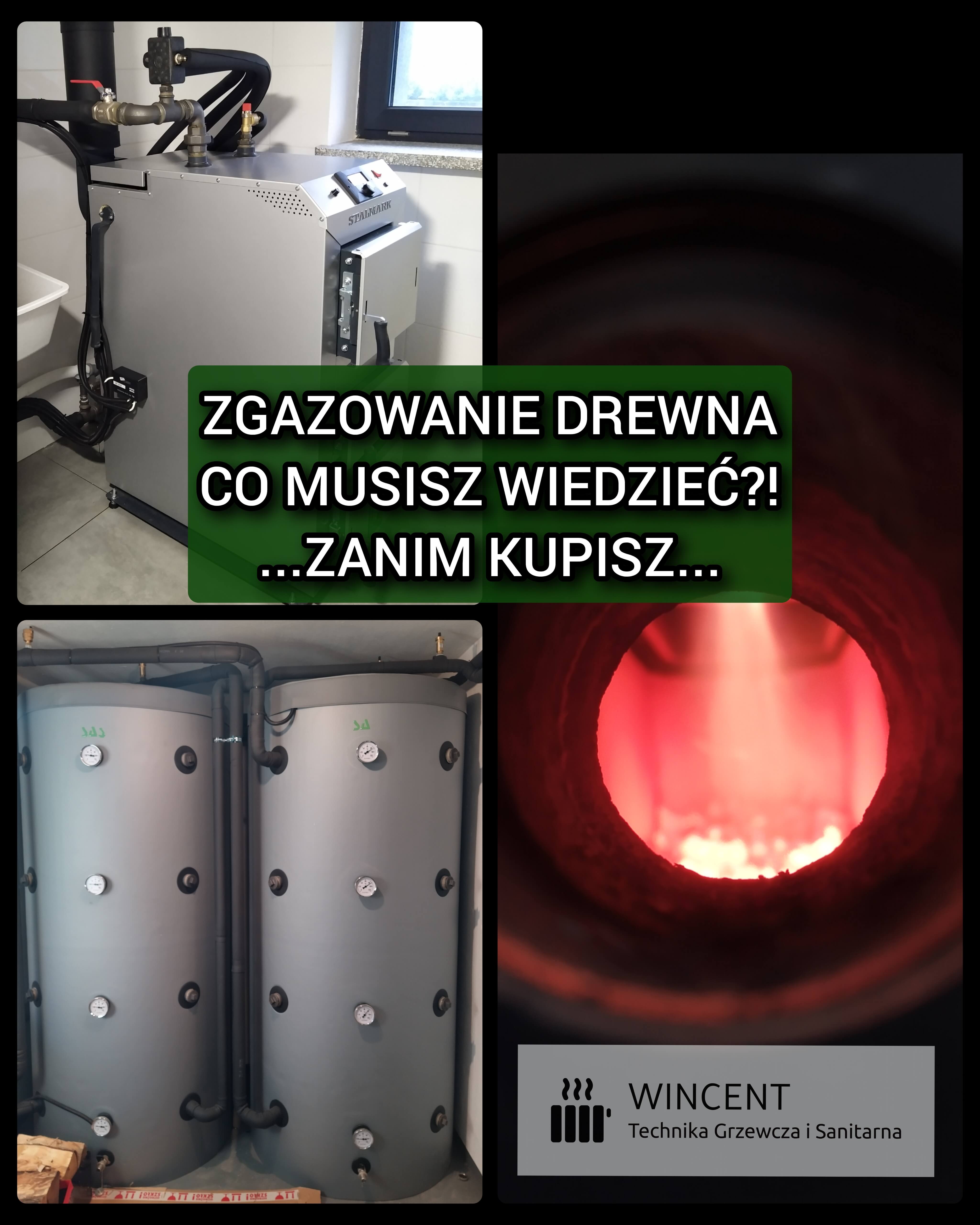 Nowoczesny kocioł zgazowujący drewno pracujący z buforem ciepła w regionie Przasnysz