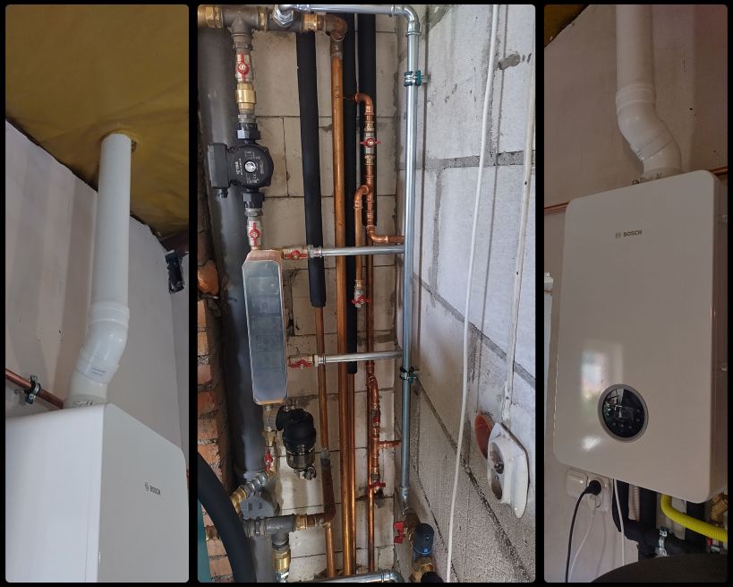Montaż kotła gazowego Bosch GC2300 20 kW w Kadzidle koło Ostrołęki